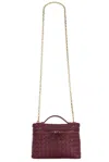 Bottega Veneta Small Soft Vanity Bag In Burgundy