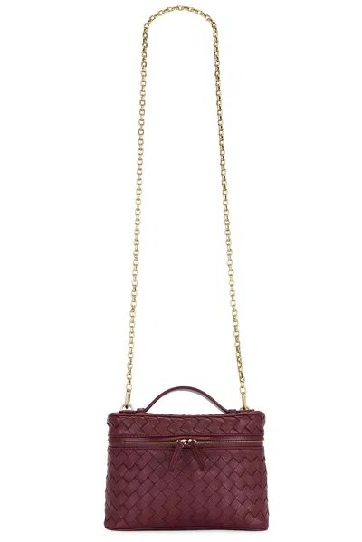 Bottega Veneta Small Soft Vanity Bag In Burgundy