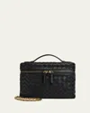 Bottega Veneta Small Soft Vanity Intrecciato Leather Crossbody Bag In Black