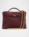 Bottega Veneta Small Soft Vanity Intrecciato Leather Crossbody Bag In Burgundy