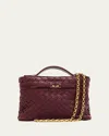 Bottega Veneta Small Soft Vanity Intrecciato Leather Crossbody Bag In Burgundy