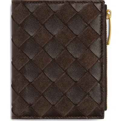 BOTTEGA VENETA BOTTEGA VENETA SMALL SUEDE & LEATHER BIFOLD WALLET