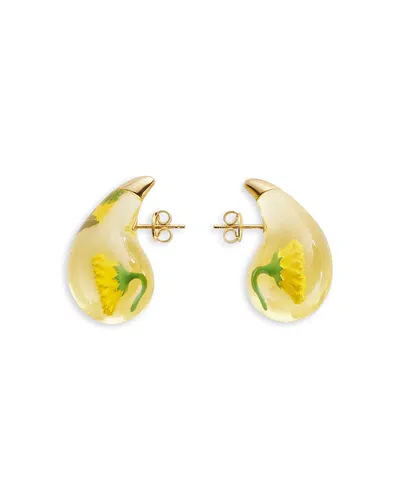 BOTTEGA VENETA SMALL SUNFLOWER DROP EARRINGS IN 18K GOLD PLATED STERLING SILVER