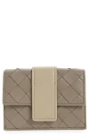 Bottega Veneta Small Tag Intrecciato Leather Bifold Wallet In Brown