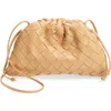 Bottega Veneta Women's Mini Intrecciato Leather Pouch Clutch In Almond