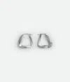 Bottega Veneta Small Twist Triangle Hoop Earrings In Silver