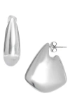 Bottega Veneta Small Vahuo Fin Earrings In Silver