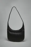 Bottega Veneta Black Crossbody Bag With Top Zip Closure And Intrecciato Motif In Leather Woman