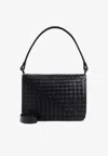 Bottega Veneta Small Wing Intrecciato Shoulder Bag In Black