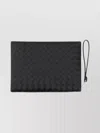 Bottega Veneta Small Woven Document Holder With Zip Pocket In Black