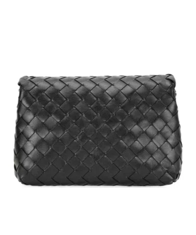 Bottega Veneta Small Woven Shoulder Bag In Black