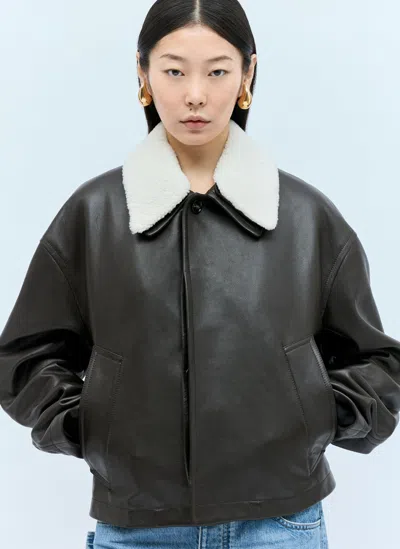 Bottega Veneta Smooth-grain Leather Jacket In Black