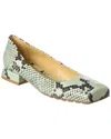Bottega Veneta Tower Python-print Ballerina Shoes In Blue