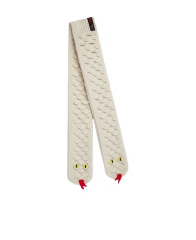 Bottega Veneta Snake Scale Wool Socks In White