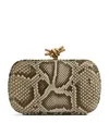 Bottega Veneta Snakeskin Knot Clutch Bag