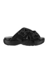 Bottega Veneta Luxurious Leather And Raffia Slides For Effortless Sophistication In Black