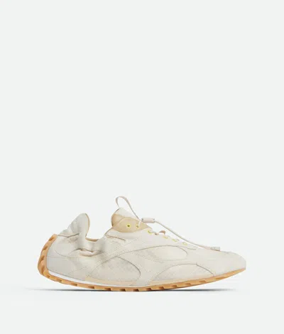 Bottega Veneta Orbit Suede Mesh Low-top Sneakers In White