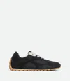 Bottega Veneta Black Fabric And Suede Orbit Flash Sneakers In Blue