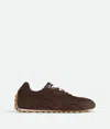 Bottega Veneta Orbit Flash Leather-trimmed Suede Sneakers In Brown