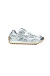 Bottega Veneta Silver And White Orbit Sneakers In Neutral
