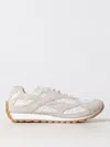 Bottega Veneta Bicolor Mesh And Suede Orbit Sneakers In Weiss