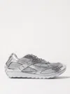 Bottega Veneta Orbit Metallic Technical Fishnet Low-top Sneakers In Silver