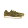 Bottega Veneta Womens Khaki Orbit Suede And Mesh Low-top Trainers In Green