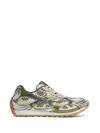 Bottega Veneta Green Sneakers With Unique Mesh Pattern And Durable Sole In Mud White