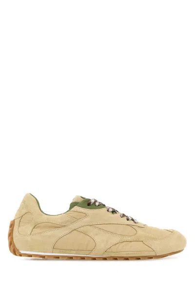 Bottega Veneta Orbit Lite Lace-up Suede And Nylon Sneakers In Neutral