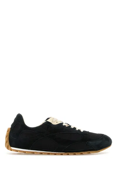 Bottega Veneta Sneakers Orbit Blu Navy In Pelle Scamosciata E Tessuto Uomo