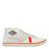 Bottega Veneta Eliot Mixed Media Mid Top Sneaker In White