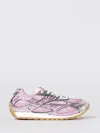 Bottega Veneta Women 'orbit' Pink Sneakers With Logo Lettering Print In Lightweight Techno Mesh Woma In Pink