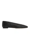Bottega Veneta Sofia Intrecciato Leather Point-toe Flat In Black