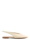Bottega Veneta Sofia Leather Slingback Point-toe Flats In White