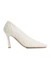 Bottega Veneta Sofia Intrecciato Leather Pumps In White