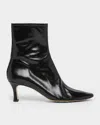 Bottega Veneta Sofia Glossed-leather Ankle Boots In Black