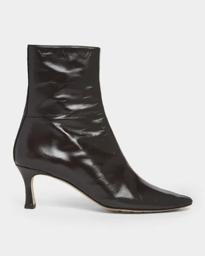 Bottega Veneta Leather Sofia Ankle Boots 60 In Black