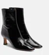 Bottega Veneta Sofia Glossed-leather Ankle Boots In Black