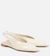 Bottega Veneta Sofia Leather Slingback Point-toe Flats In White