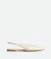 Bottega Veneta Sofia Leather Slingback Point-toe Flats In Sea Salt