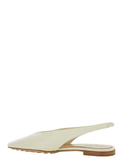 Bottega Veneta 'sofia' White Slingback Ballerinas With Elastic Back In Leather Woman In Ivory