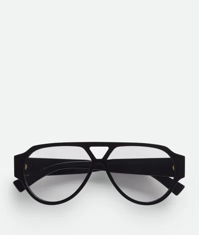 Bottega Veneta Soft Sonnenbrille In Pilotenform In Black/transparent