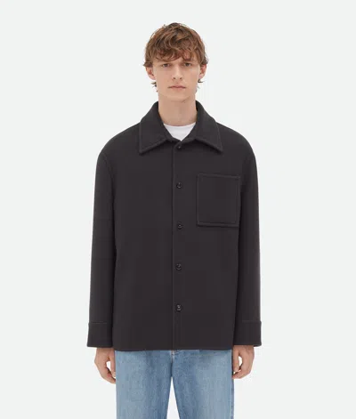 Bottega Veneta Soft Double Cashmere Coat In Charcoal