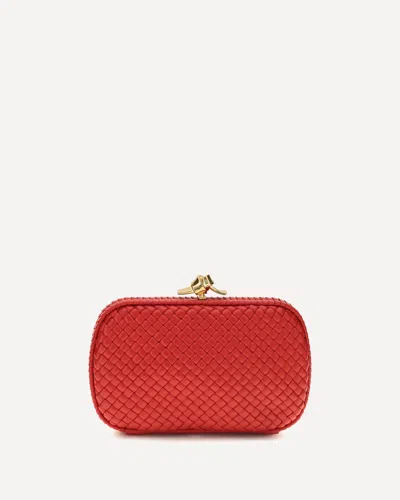 Bottega Veneta Soft Knot Clutch In Red