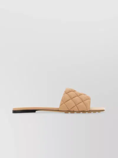 Bottega Veneta Skin Pink Nappa Leather Padded Slippers In Beige
