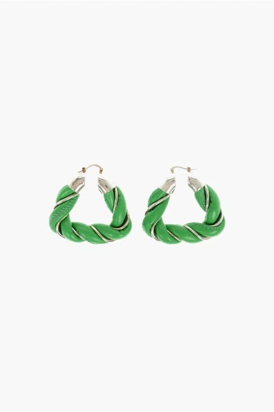 Bottega Veneta Soft-leather Twisted Triangle Earrings