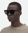 Bottega Veneta Square Sunglasses In Black / Grey