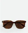 Bottega Veneta Soft Recycled Acetate Square Sunglasses In Brown