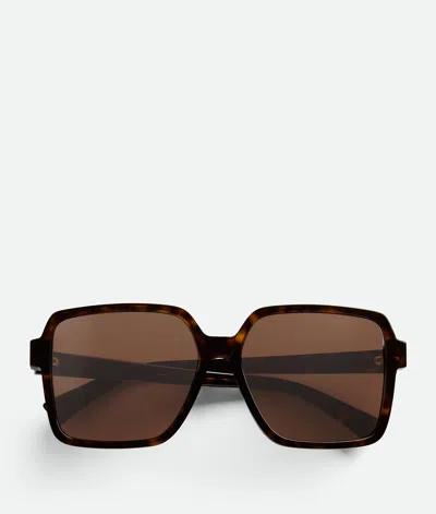 Bottega Veneta Quadratische Soft Sonnenbrille In Havana/brown