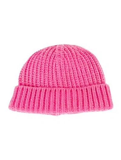 Pre-owned Bottega Veneta Solid Beanie Hat In Pink